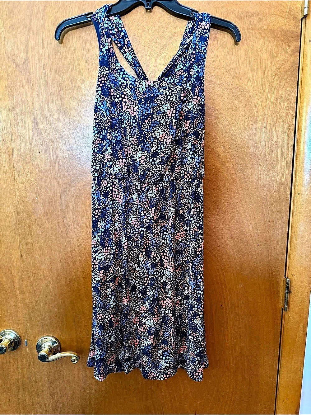 Katherine Floral Midi Dress Blue & Pink Size Large